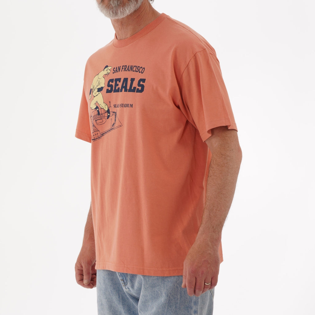 Ebbets Field Flannels San Francisco Seals Stadium T-Shirt - Coral