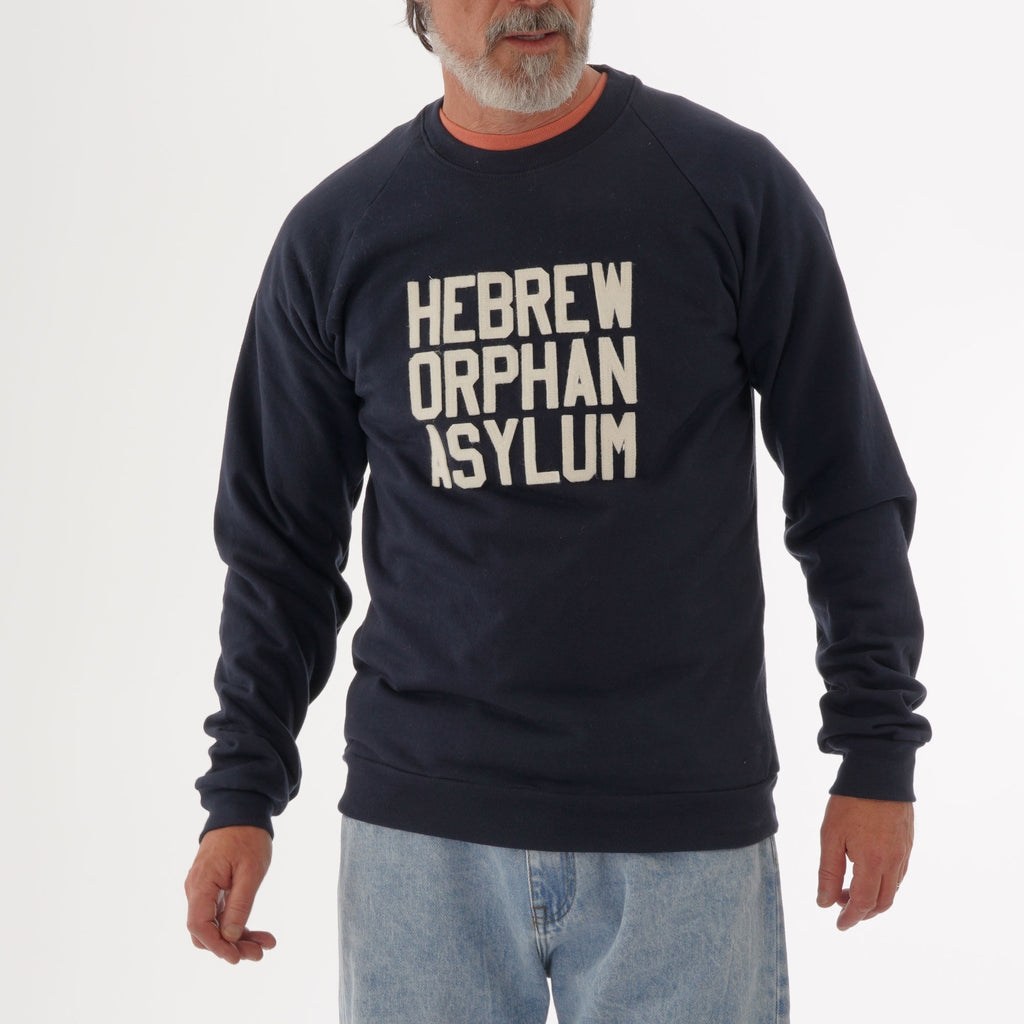 Ebbets Field Flannels Hebrew Orphan Asylum Crew Neck Sweatshirt - Navy