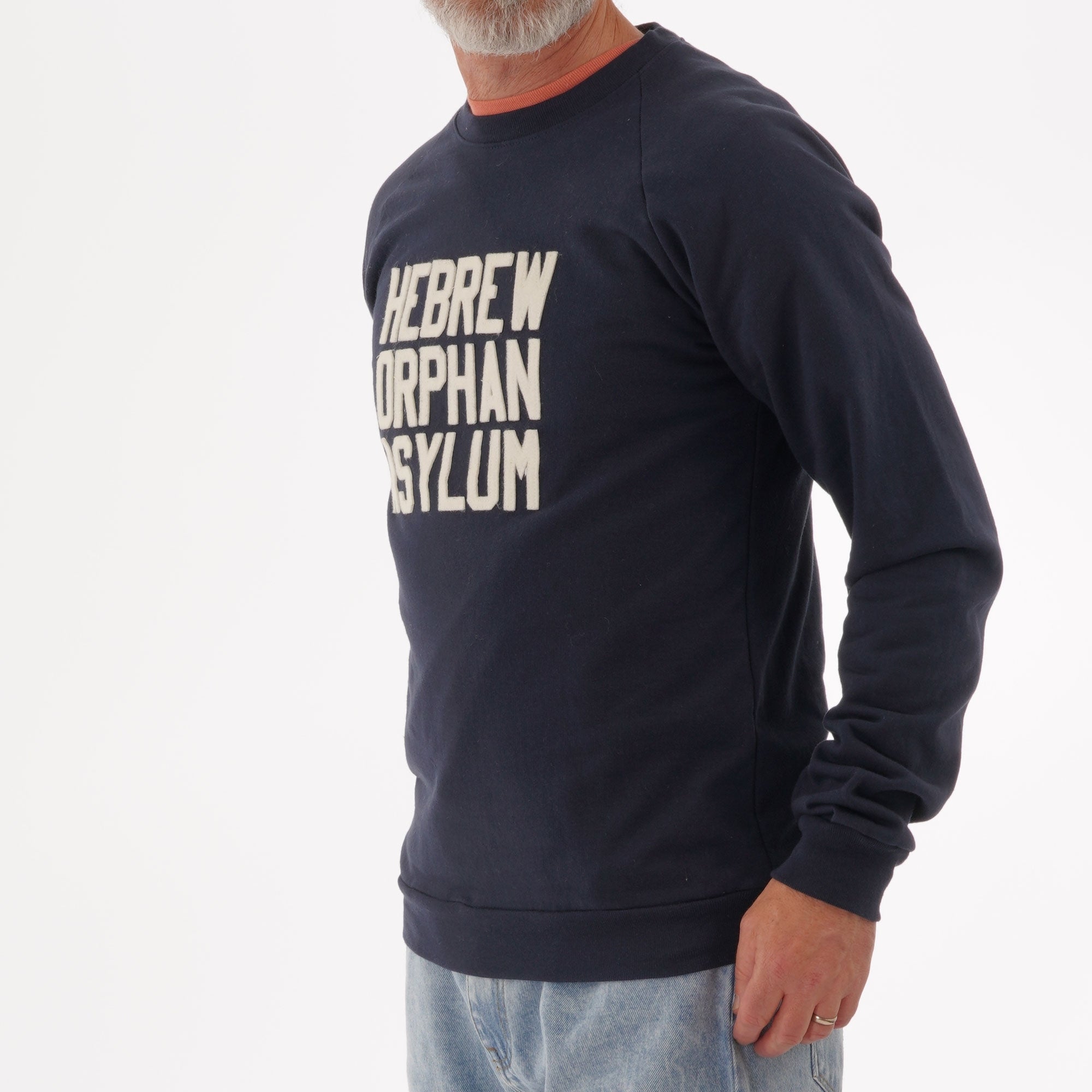 Ebbets Field Flannels Hebrew Orphan Asylum Crew Neck Sweatshirt - Navy