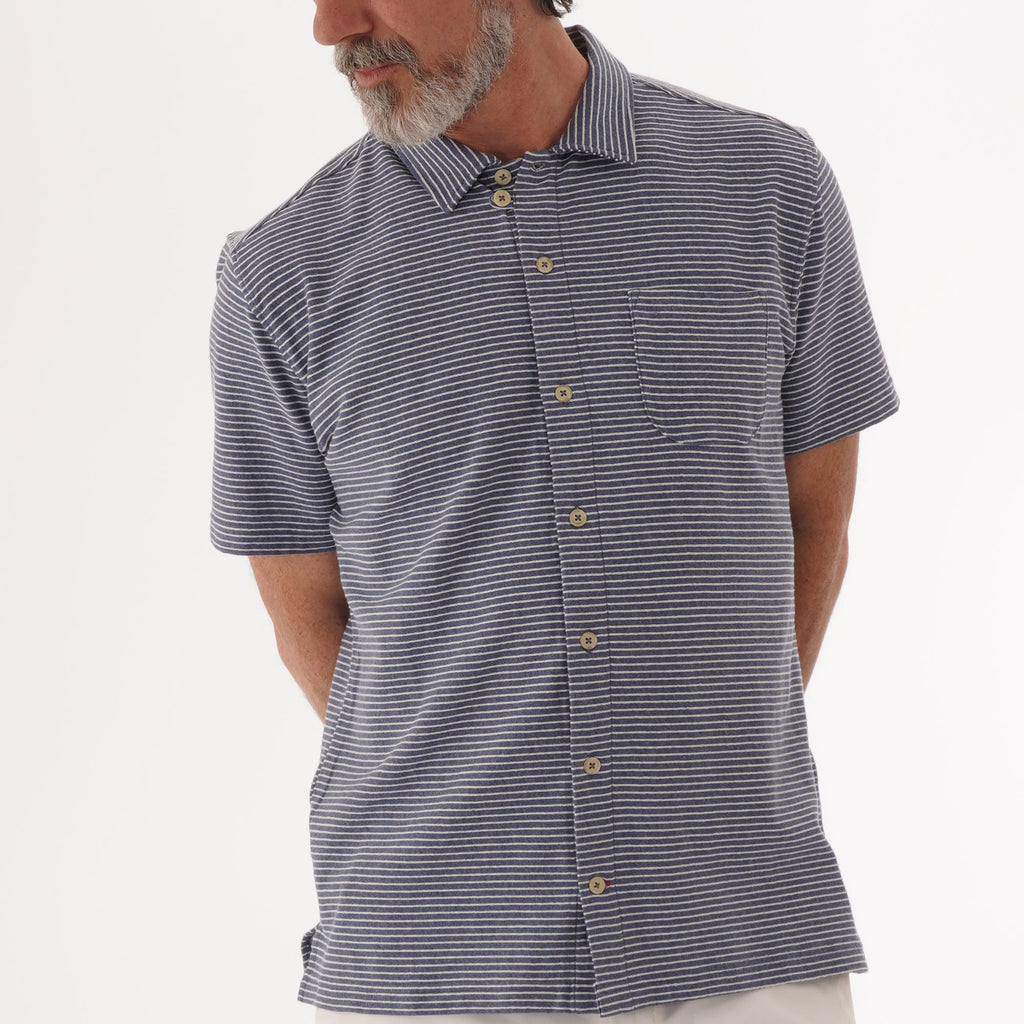 Oliver Spencer Hawaiian Jersey Shirt - Arman Blue