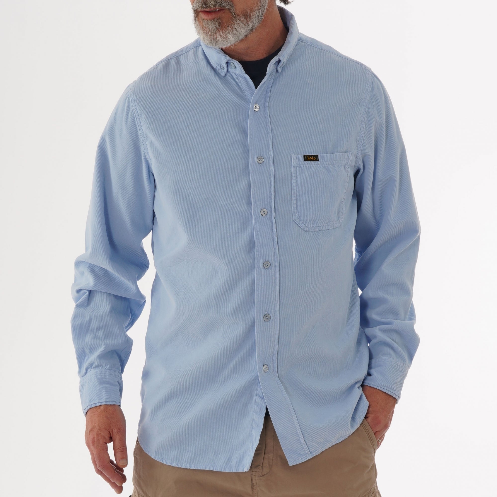 Lois Jeans Thomas Needle Cord Shirt - Bit Of Blue