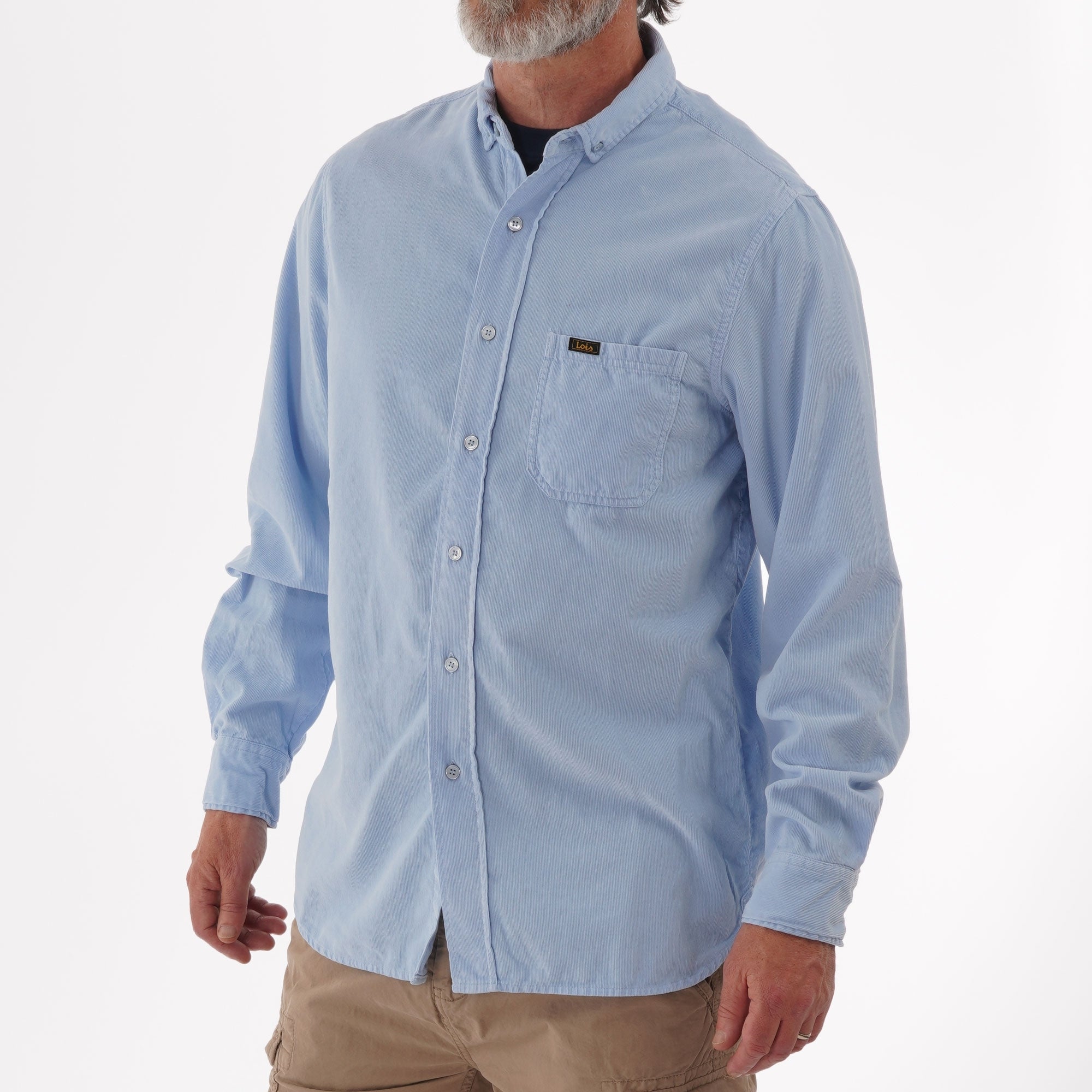 Lois Jeans Thomas Needle Cord Shirt - Bit Of Blue