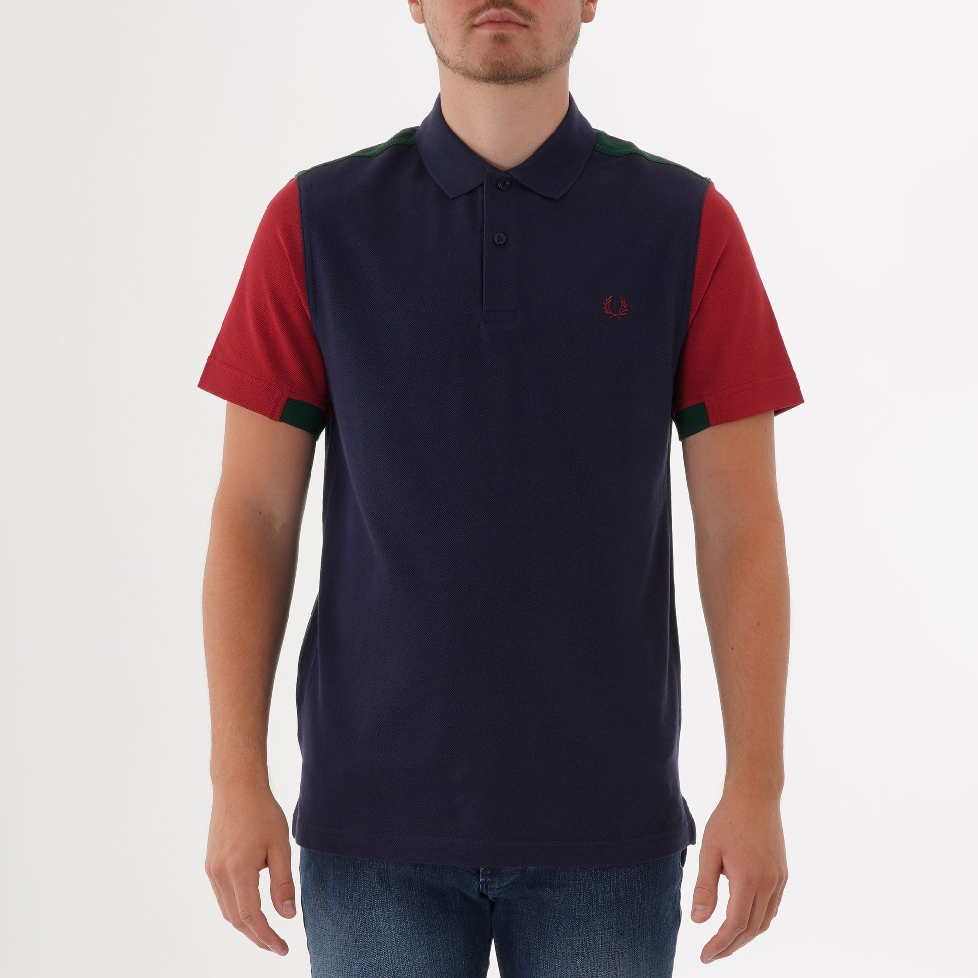 Fred Perry Bold Cuff Insert Polo Shirt - Carbon Blue