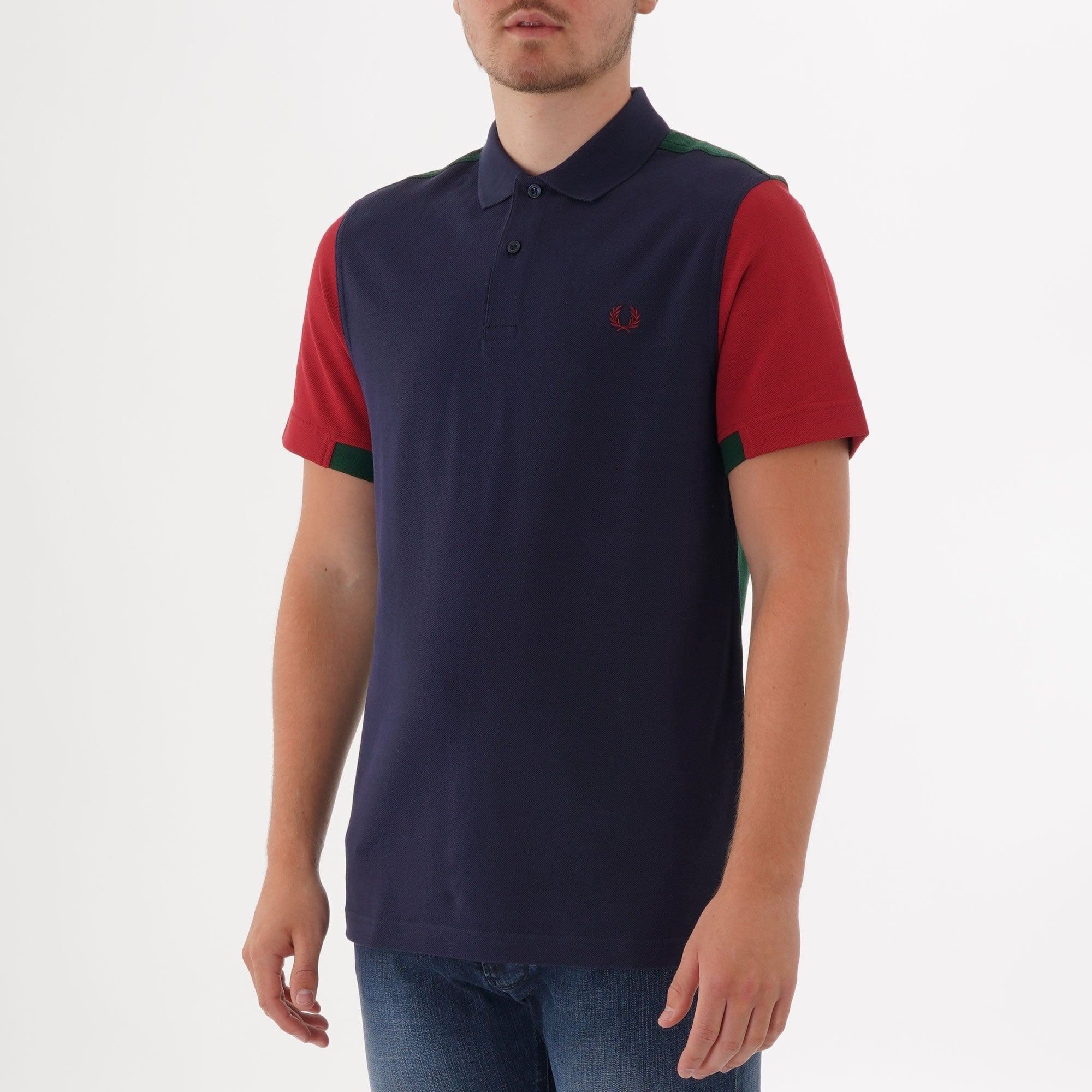 Fred Perry Bold Cuff Insert Polo Shirt - Carbon Blue