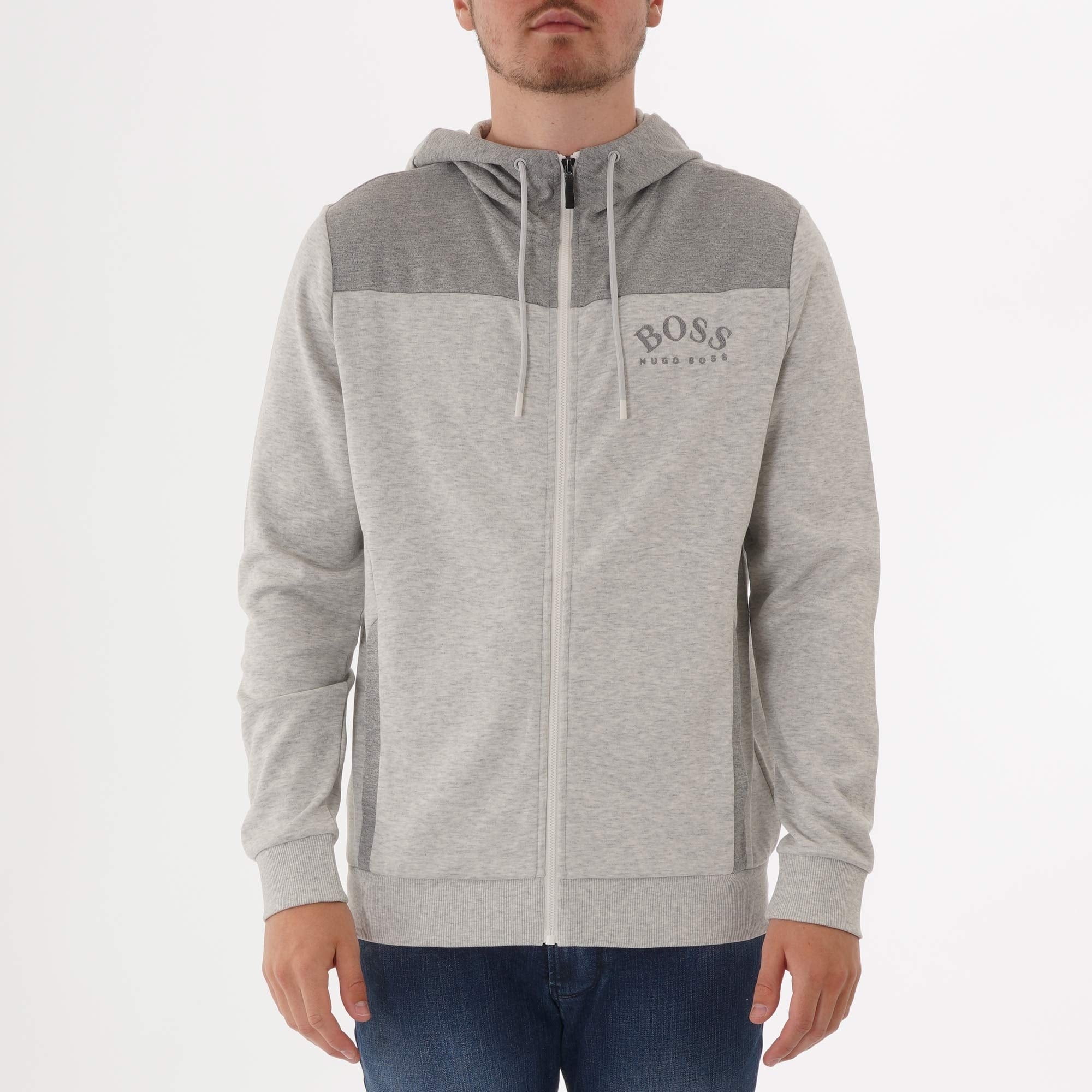 Boss Saggy Zip Through Hoodie - Grey