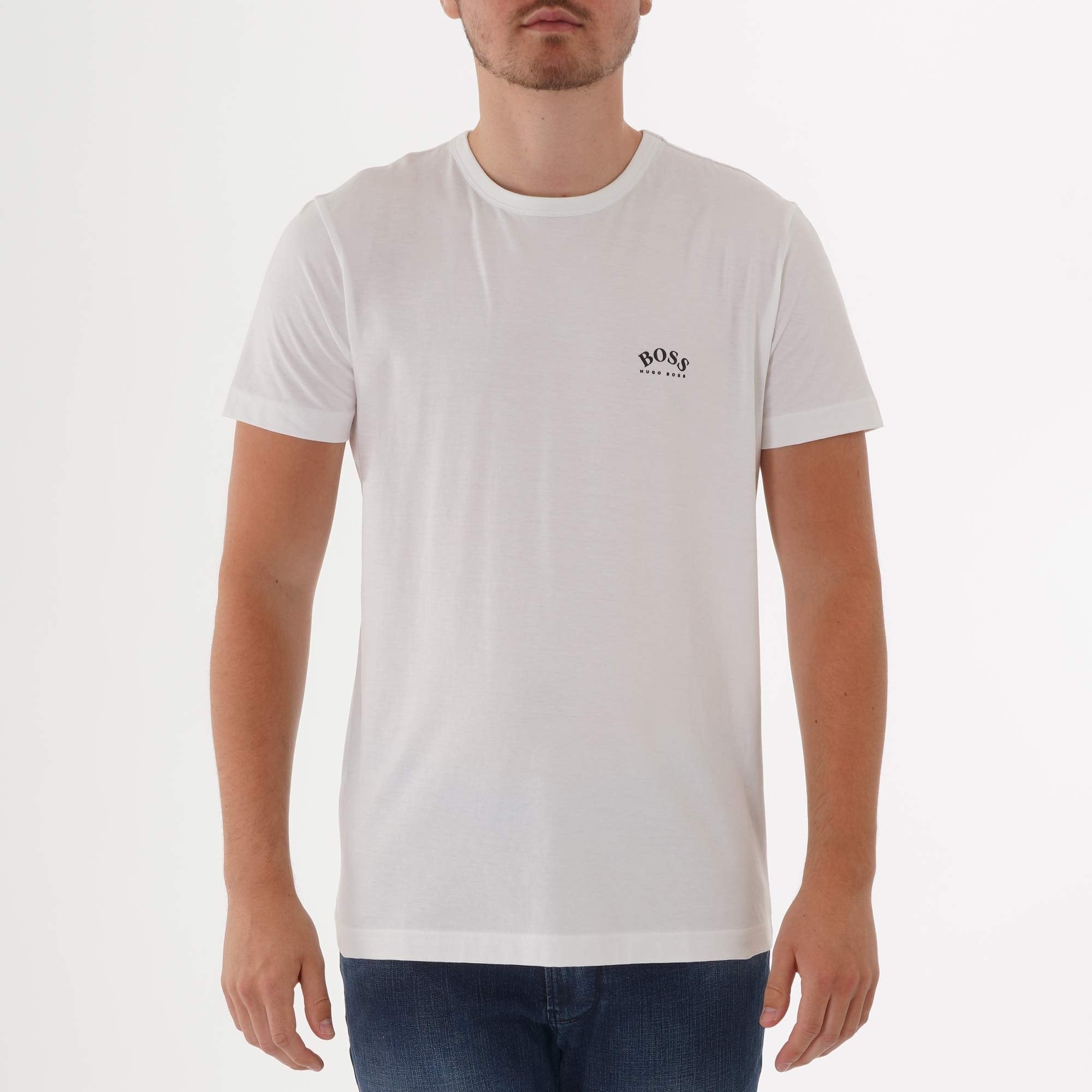 Boss Curved Logo T-Shirt - White