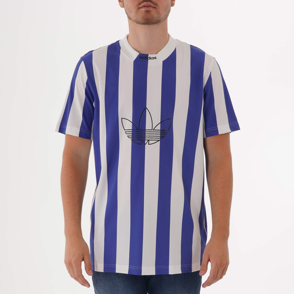 Adidas Originals Stripes Jersey T-Shirt - Active Blue & White