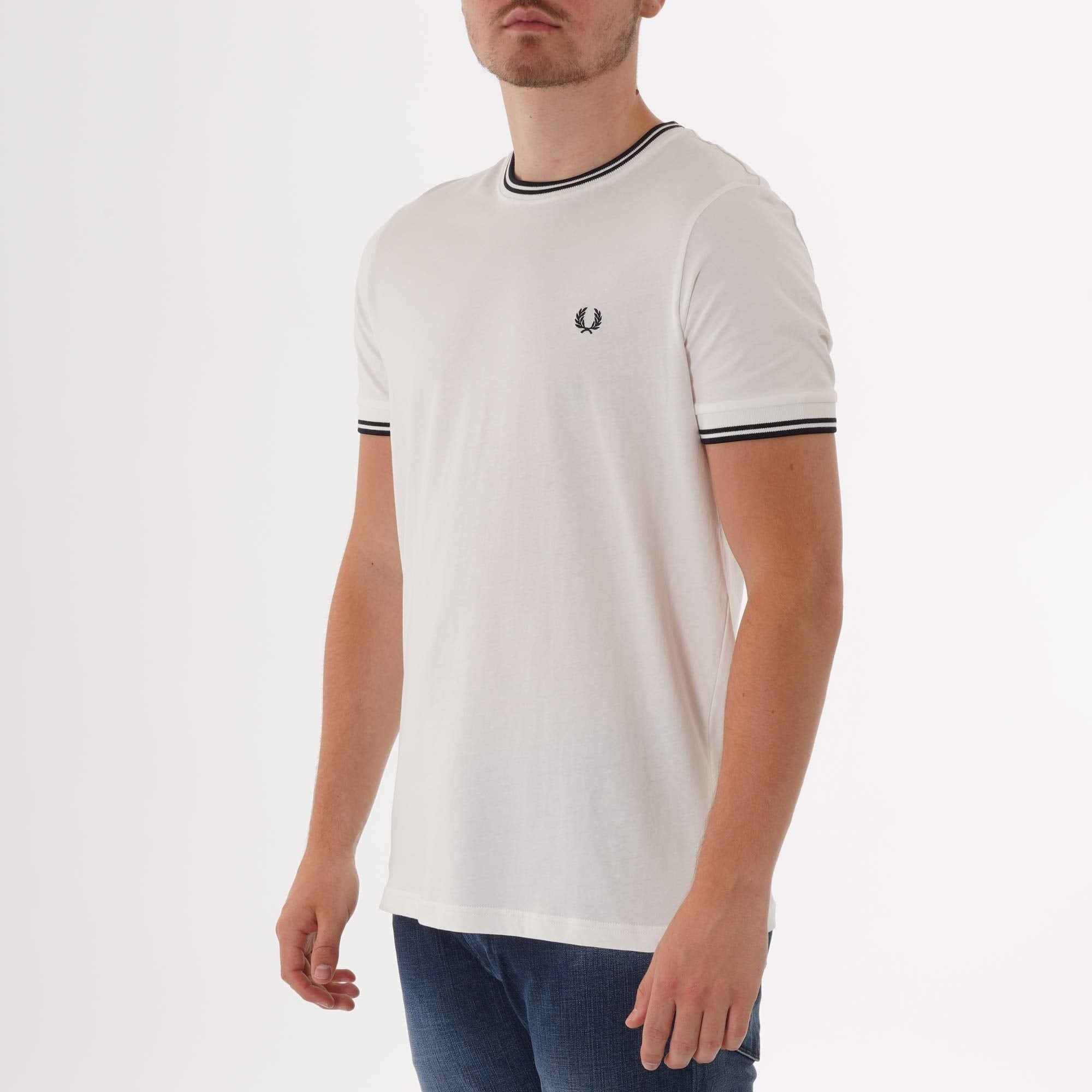 Fred Perry Twin Tipped T-Shirt - Snow White