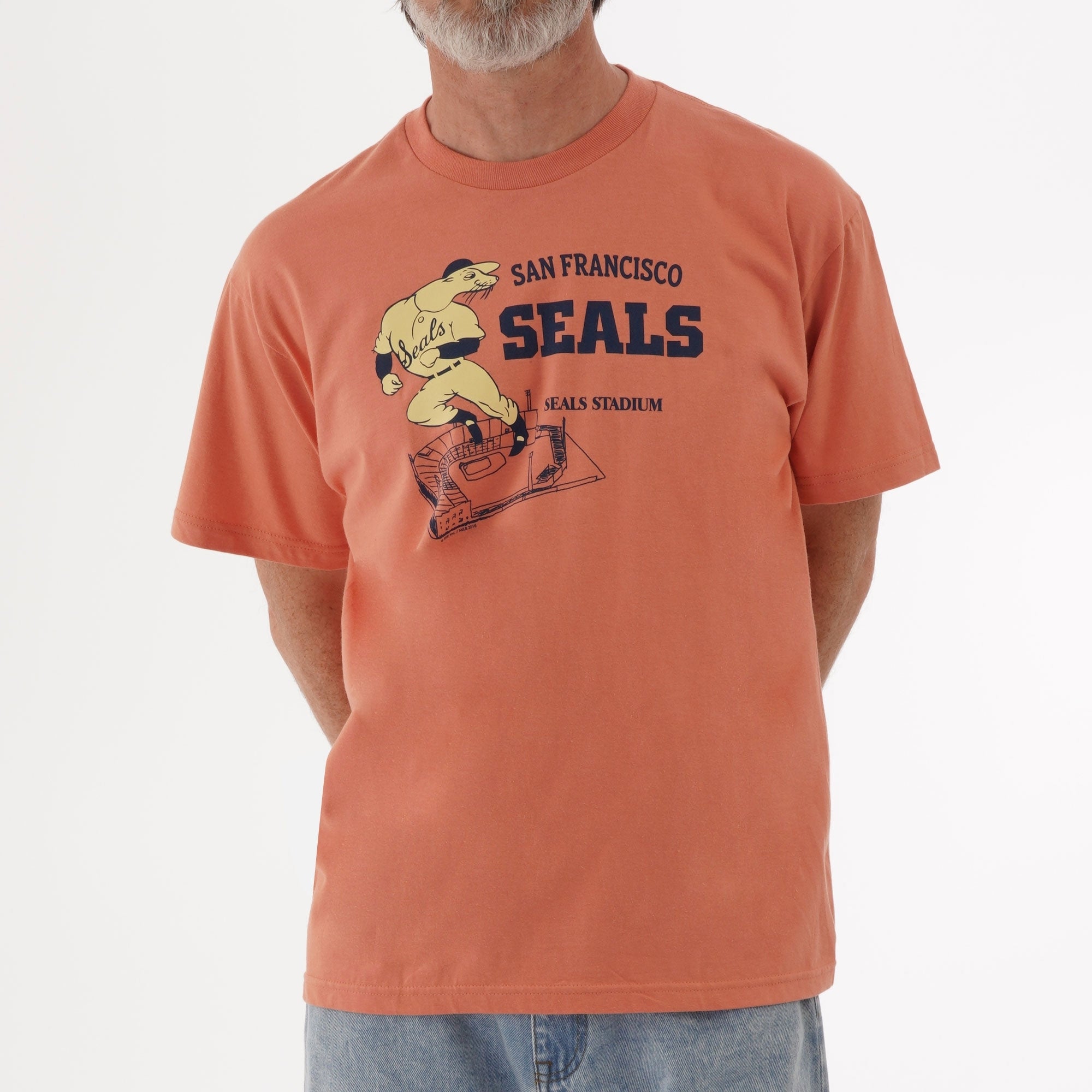 Ebbets Field Flannels San Francisco Seals Stadium T-Shirt - Coral