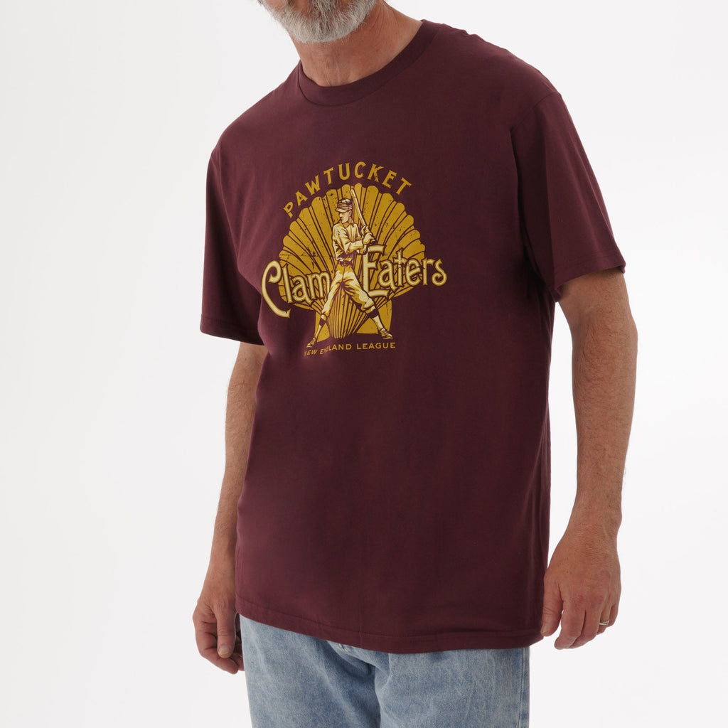Ebbets Field Flannels Pawtucket Clam Eaters 1895 T-Shirt - Burgundy