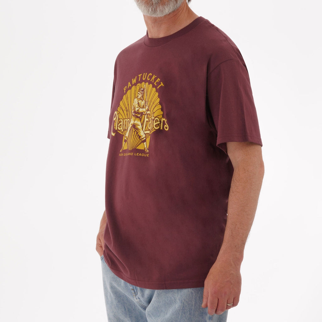 Ebbets Field Flannels Pawtucket Clam Eaters 1895 T-Shirt - Burgundy