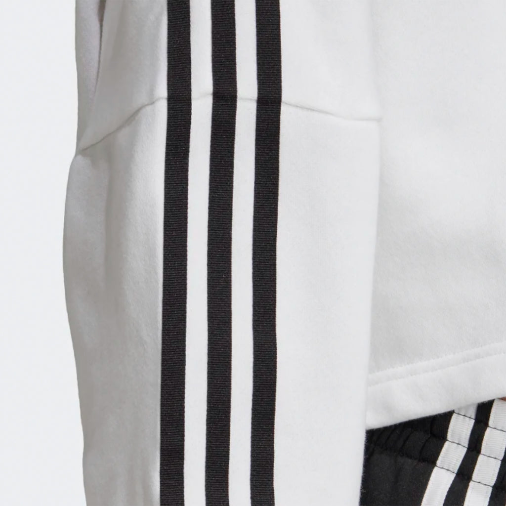 Adidas Originals Womens Cropped 3-Stripe Hoodie - White  Stuarts London