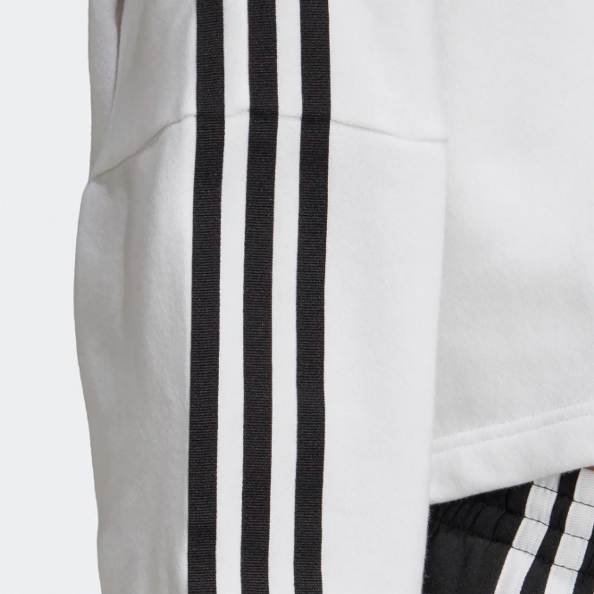 Adidas Originals Womens Cropped 3-Stripe Hoodie - White