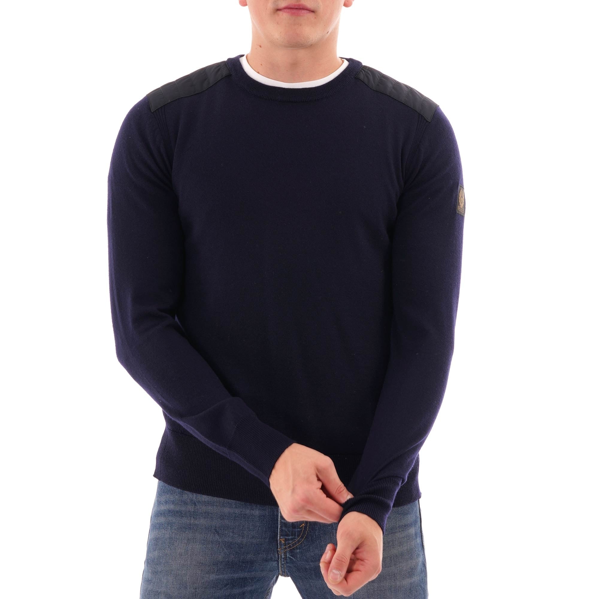 Belstaff Kerrigan Crew Neck Jumper - Washed Navy