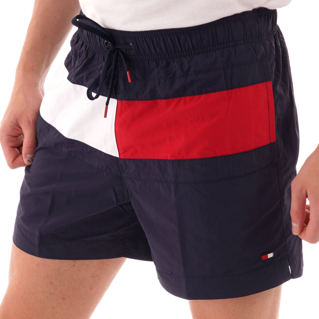 Tommy Hilfiger Flag drawstring swim shorts - Navy