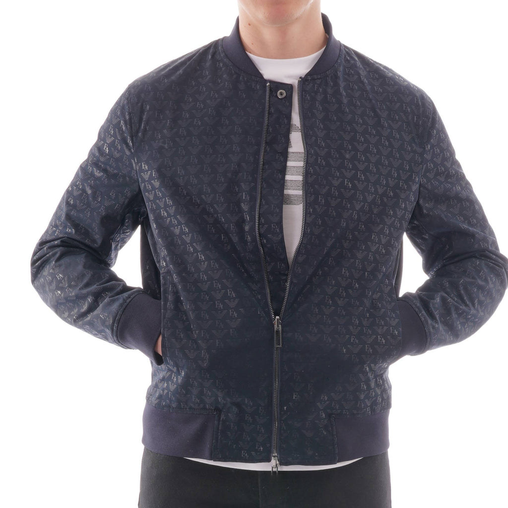 Emporio Armani Reversible Satin Bomber - Blue Navy
