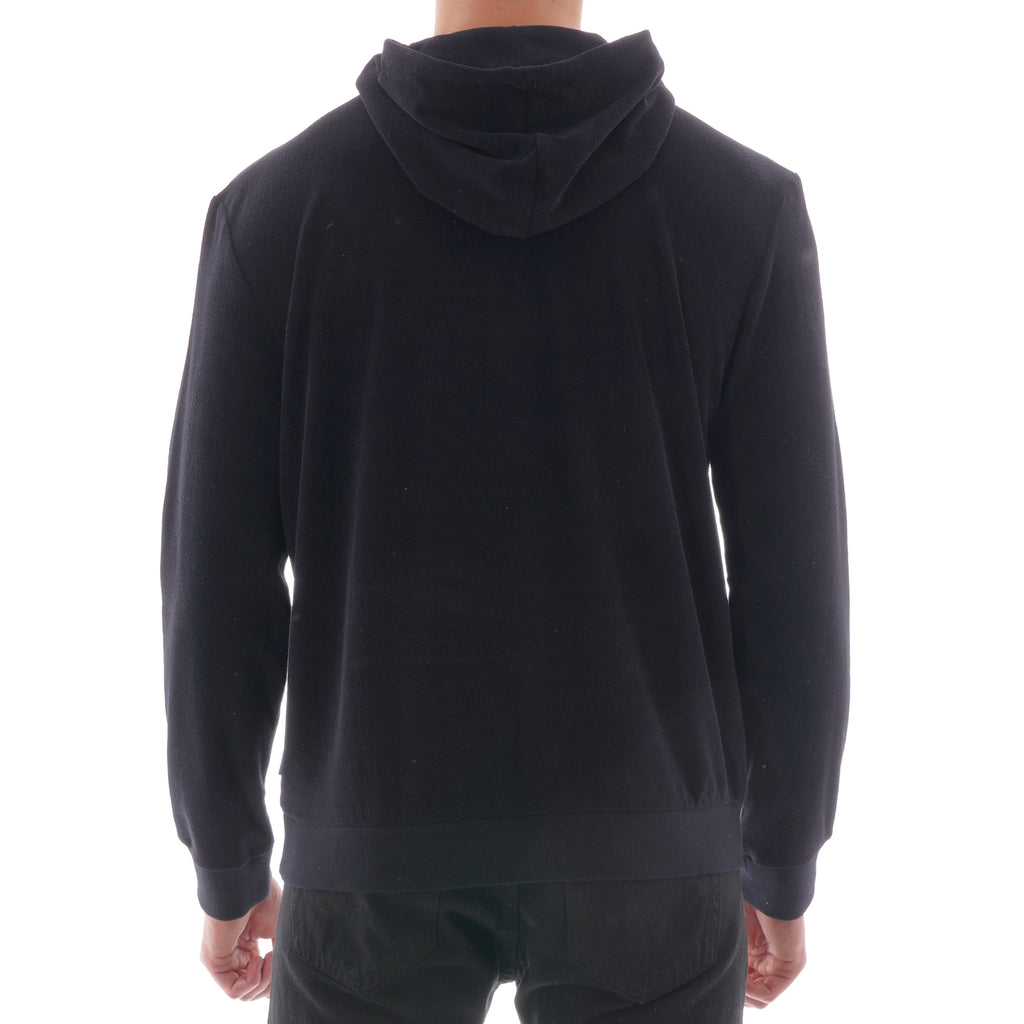 Boss Relaxed-fit hooded beach top with all-over pattern - Black