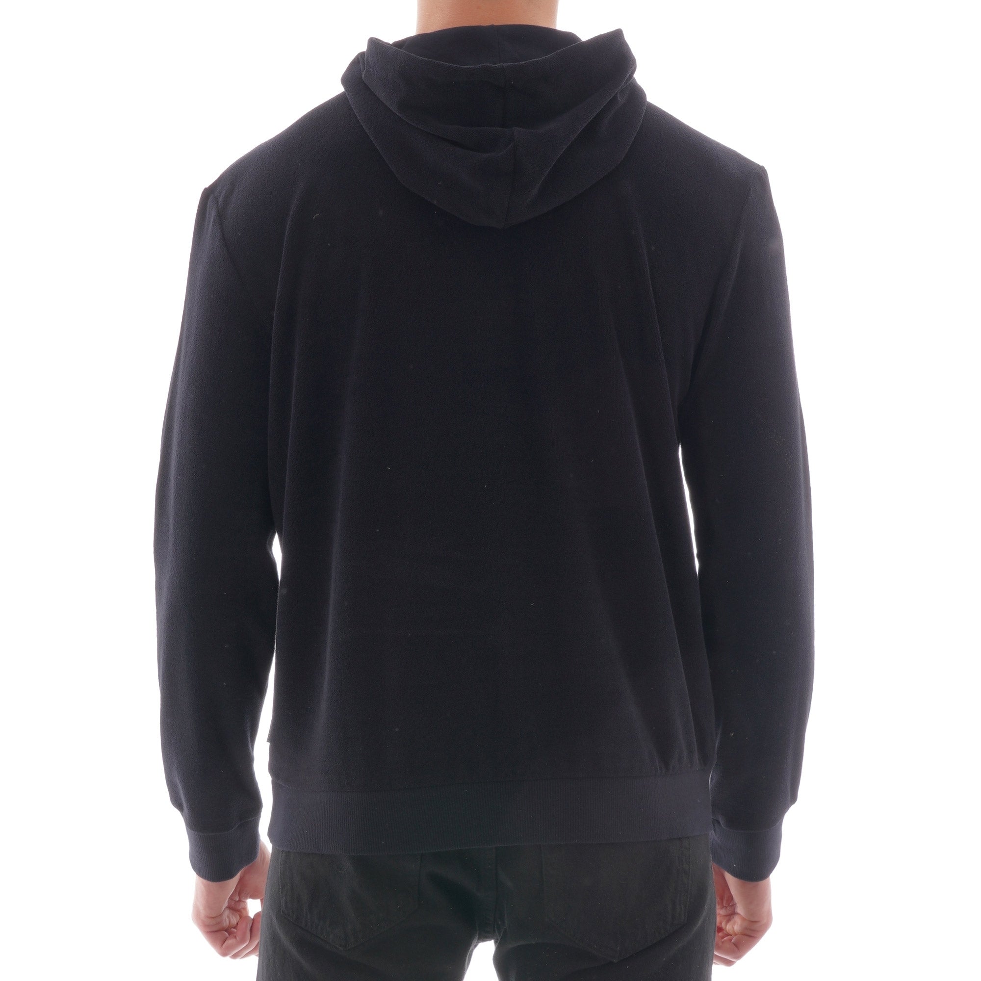 Boss Relaxed-fit hooded beach top with all-over pattern - Black