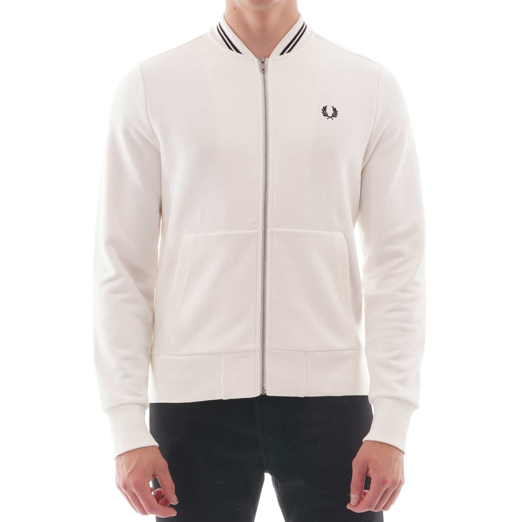 Fred Perry Zip Through Sweatshirt - Snow White