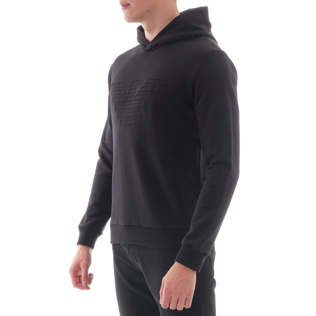 Emporio Armani Eagle Embroidered Hoodie - Black