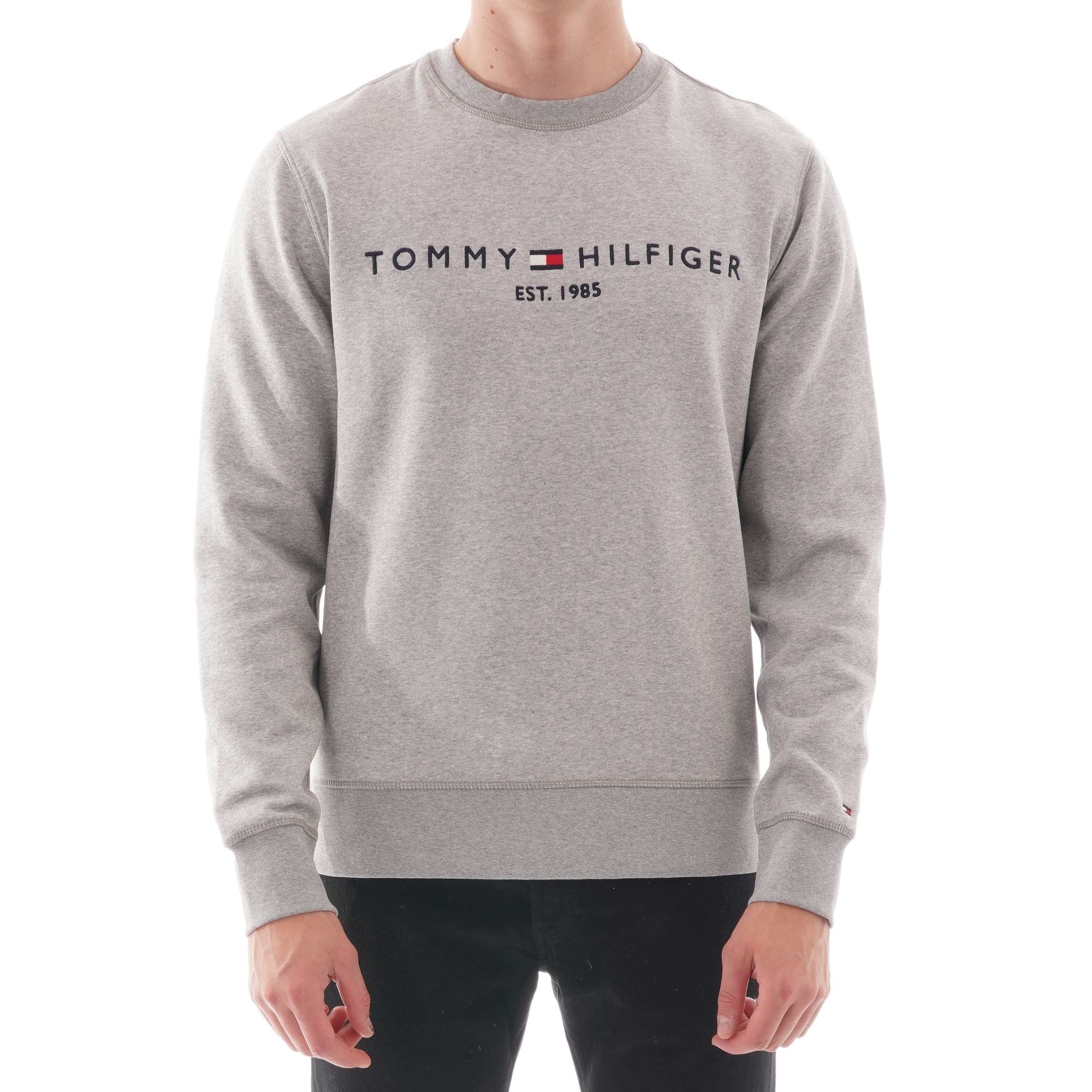 Tommy Hilfiger Logo Sweatshirt - Cloud Heather