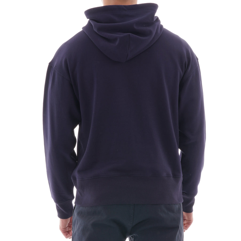 Nigel Cabourn Embroidered Globe Logo Pullover Hoody Ð Navy