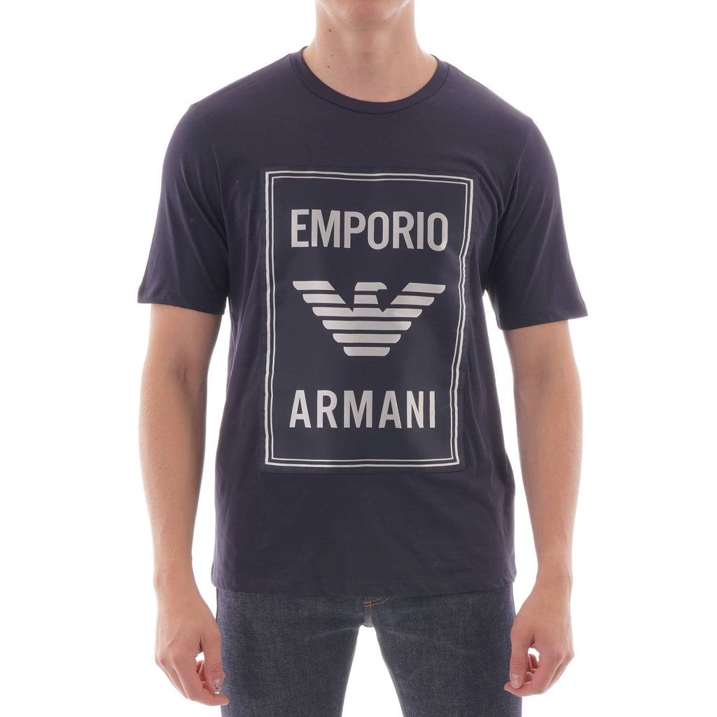 Emporio Armani Cotton Logo Tee - Blue Navy