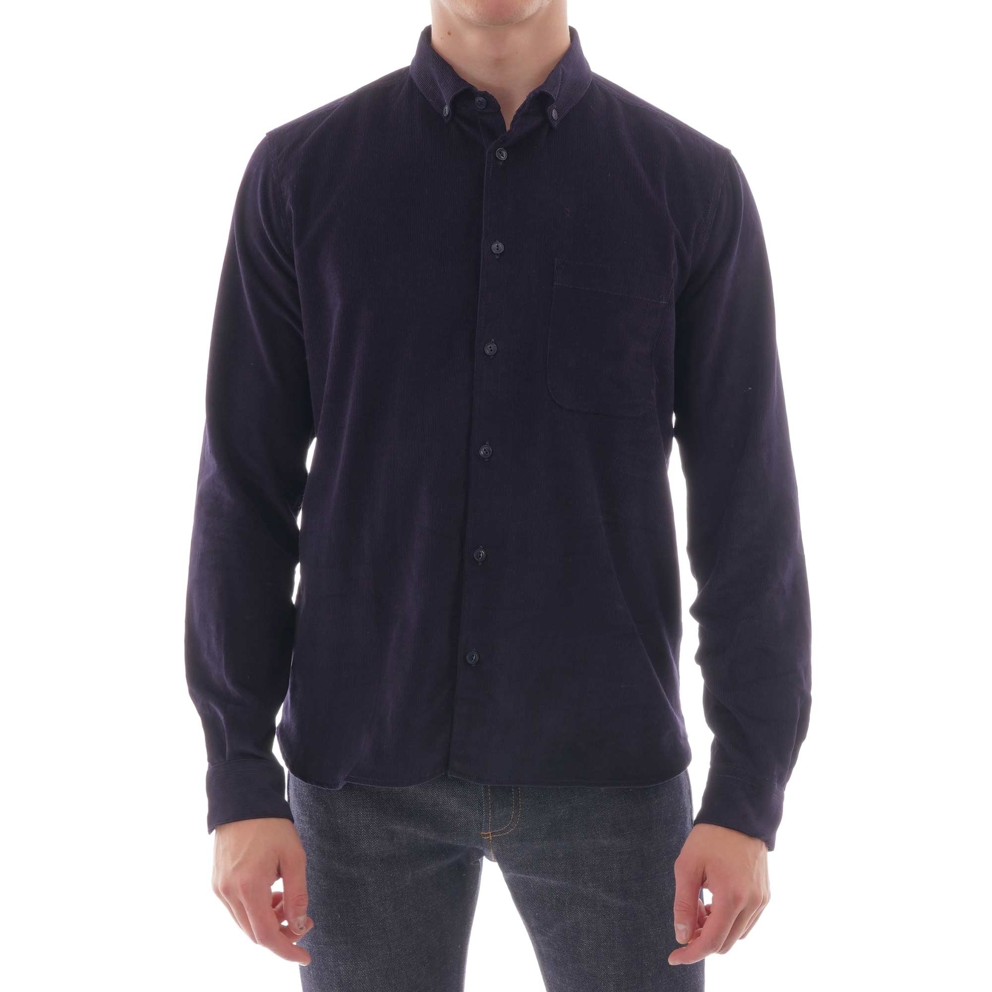 YMC Button Down Dean Cord shirt - Navy