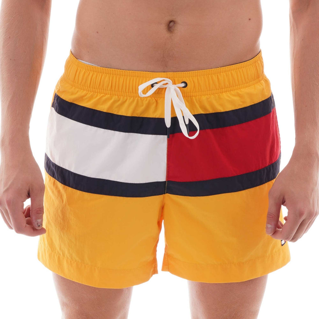 Tommy Hilfiger Flag drawstring swim shorts - Gold Fusion