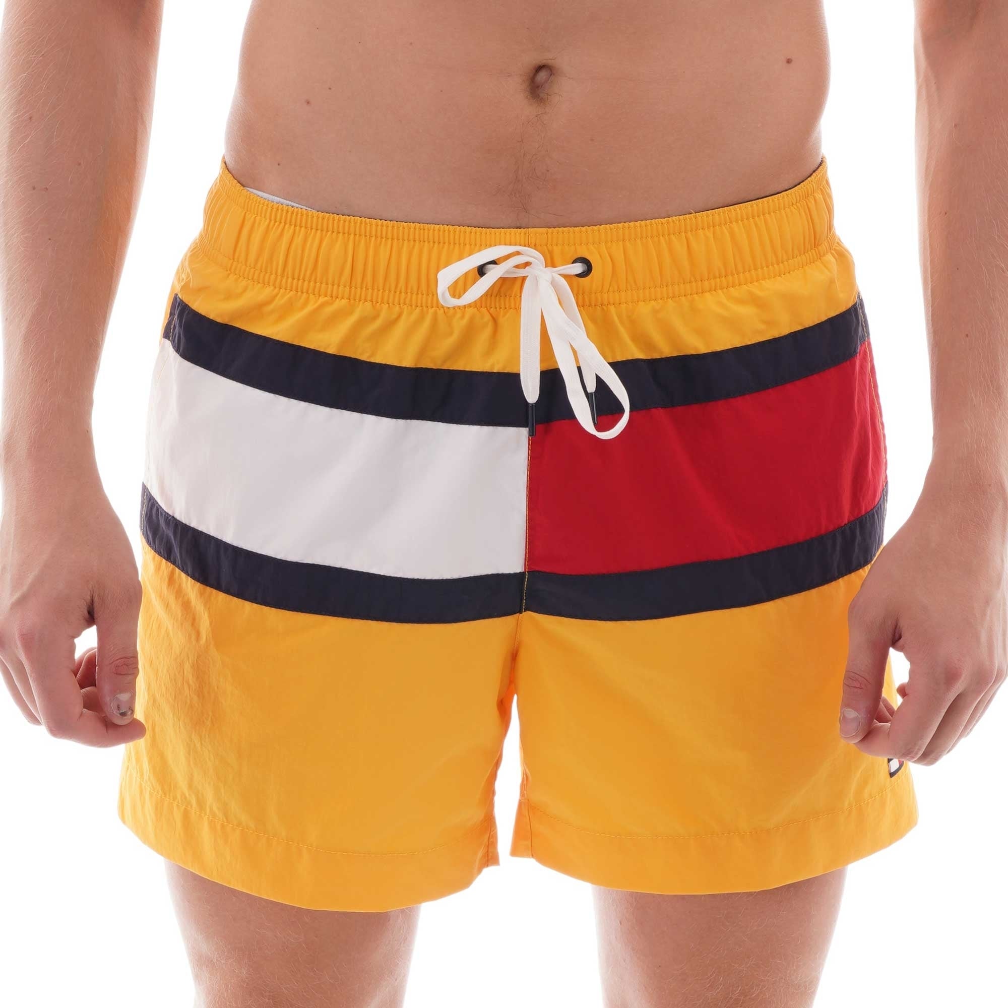 Tommy Hilfiger Flag drawstring swim shorts - Gold Fusion