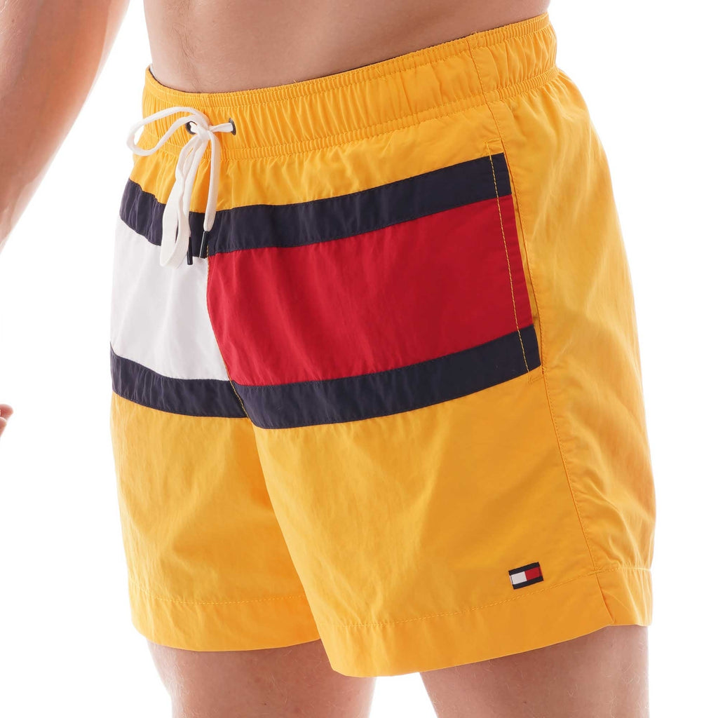 Tommy Hilfiger Flag drawstring swim shorts - Gold Fusion