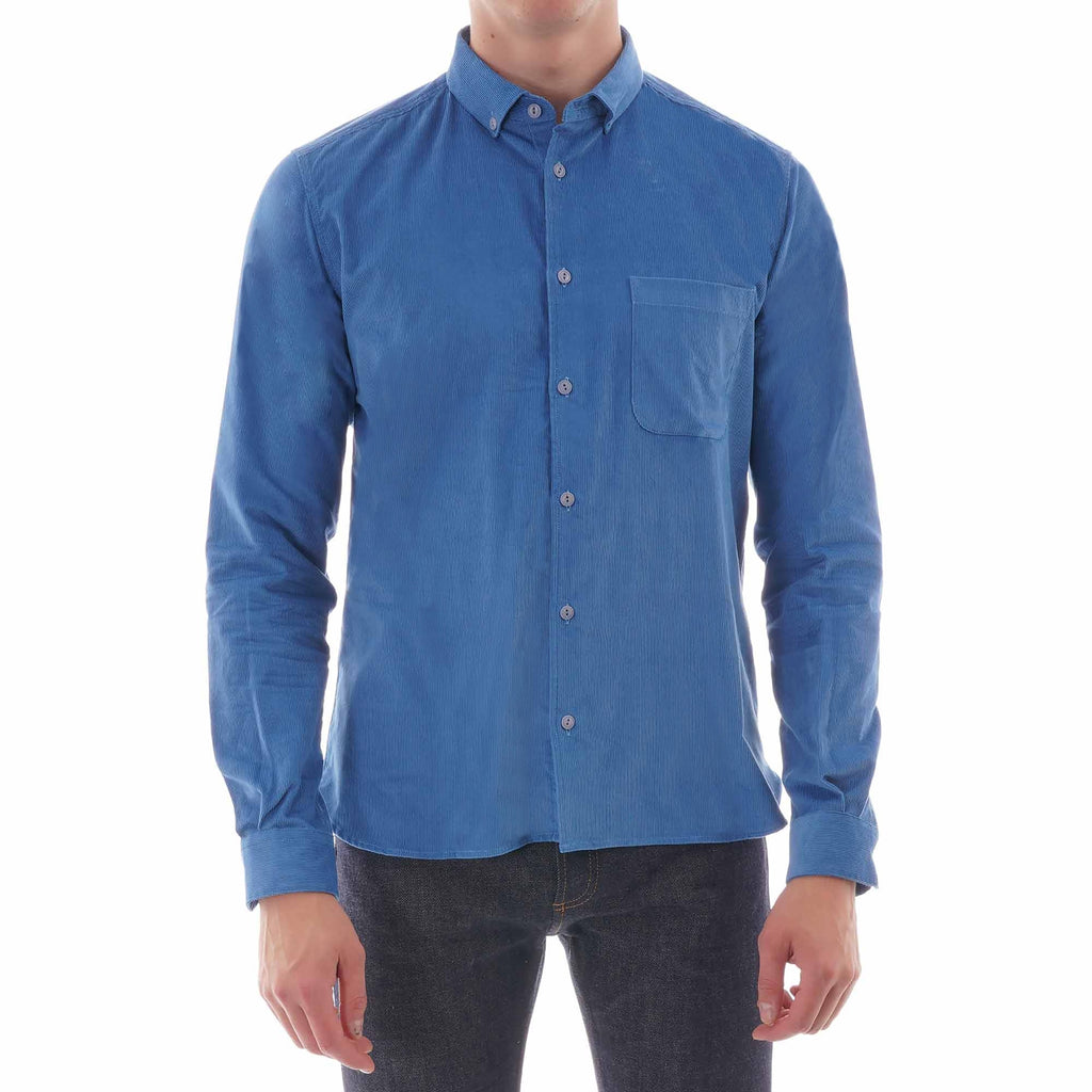 YMC Button Down Dean Cord shirt - Blue