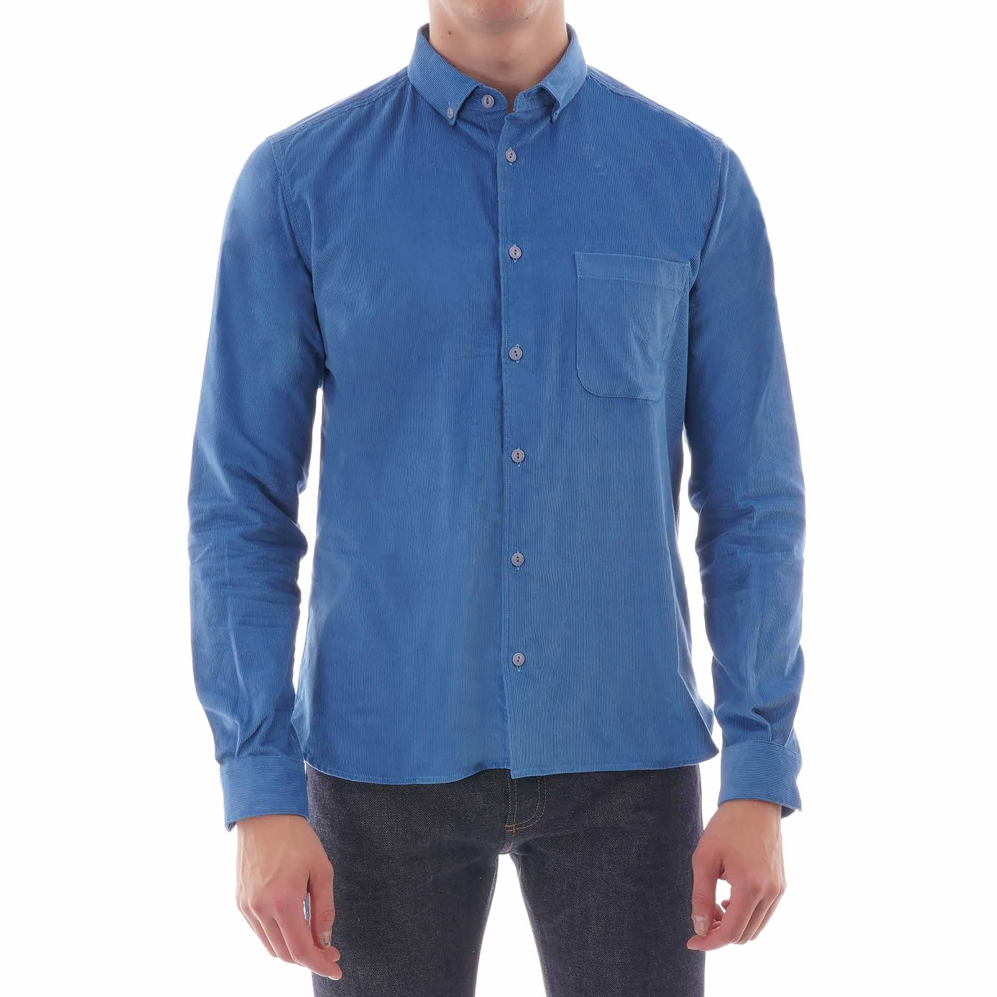 YMC Button Down Dean Cord shirt - Blue