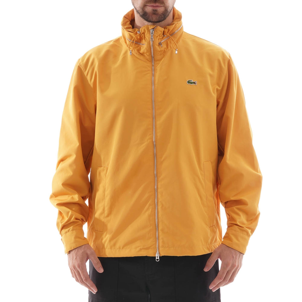 Lacoste Concealed Hood Combinable Lightweight Zip Windbreaker - Yellow