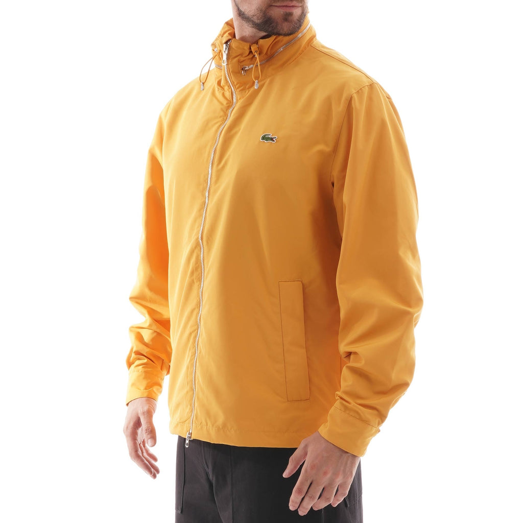 Lacoste Concealed Hood Combinable Lightweight Zip Windbreaker - Yellow