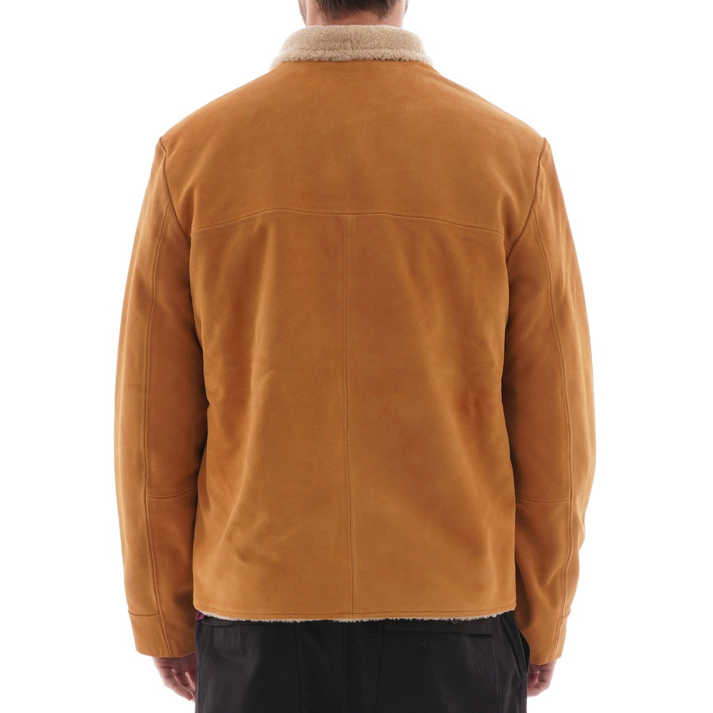 Suede Sherpa Jacket  - Tan