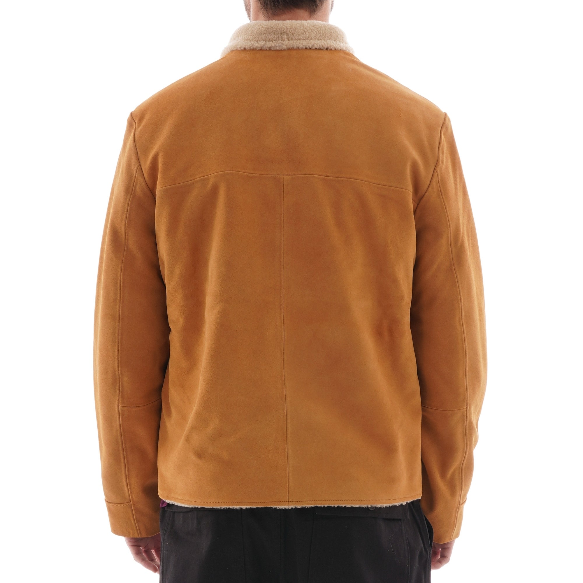 Suede Sherpa Jacket  - Tan