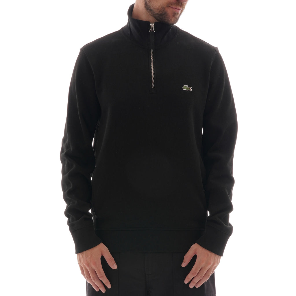 Lacoste Logo Half Zip Sweatshirt - Black