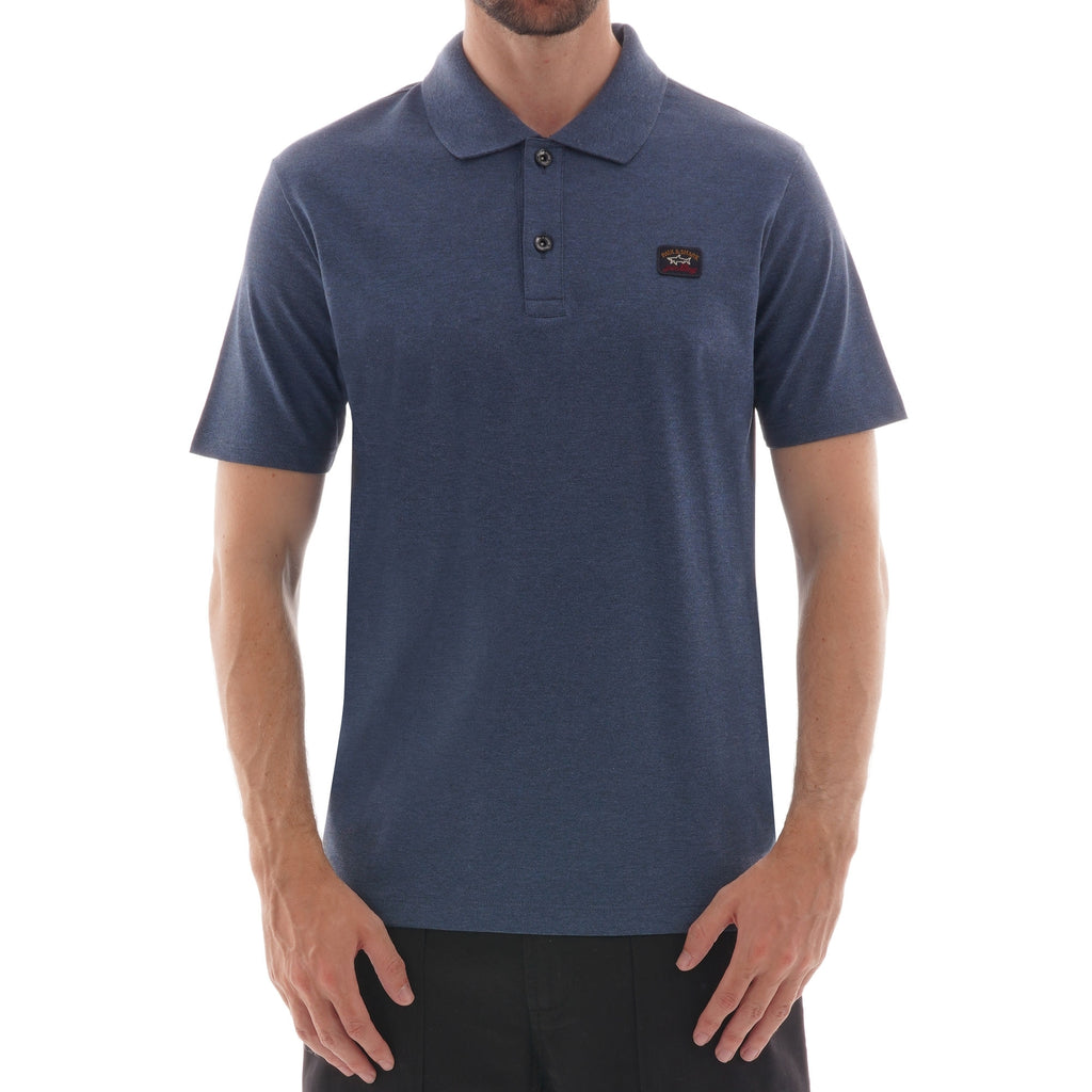 Paul and Shark Chest Patch Polo Shirt - Cadet Blue