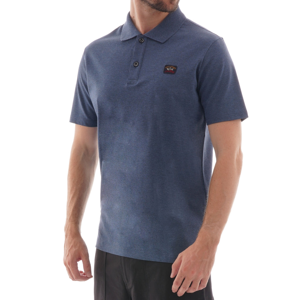 Paul and Shark Chest Patch Polo Shirt - Cadet Blue