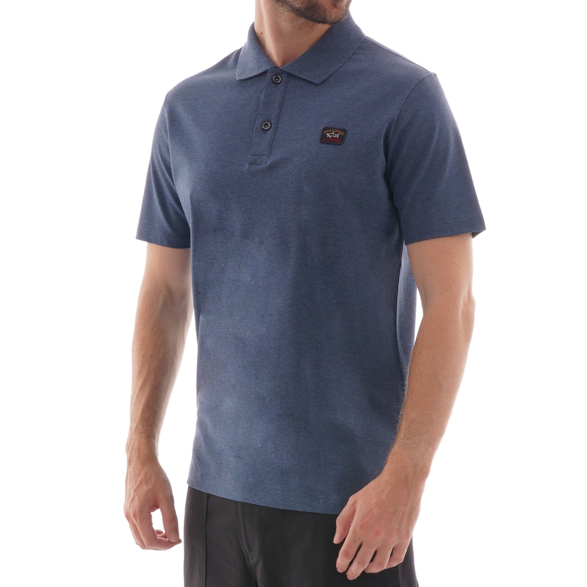 Paul and Shark Chest Patch Polo Shirt - Cadet Blue