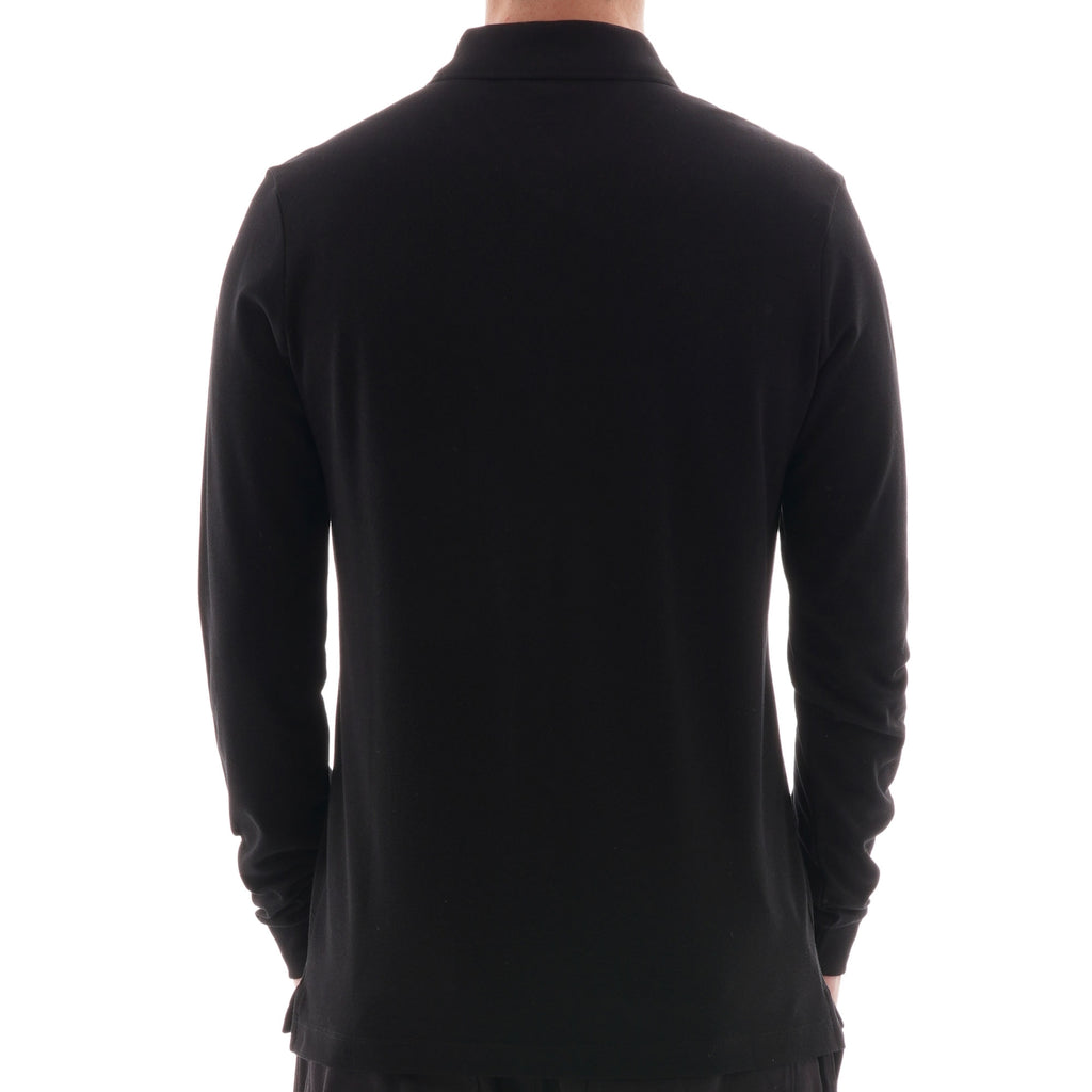 Paul and Shark Patch Long Sleeve Polo - Black