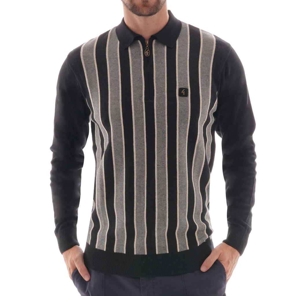 Gabicci Vintage Half Zip Knitwear - Black