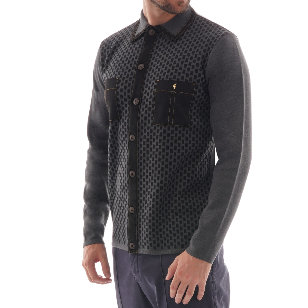 Gabicci Vintage Button Up Block Cardigan - Grey