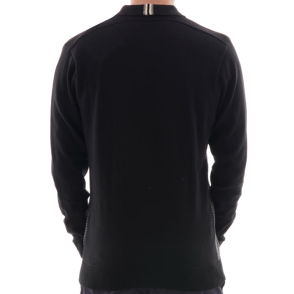 Gabicci Vintage Weaver Knitted Polo Shirt - Black