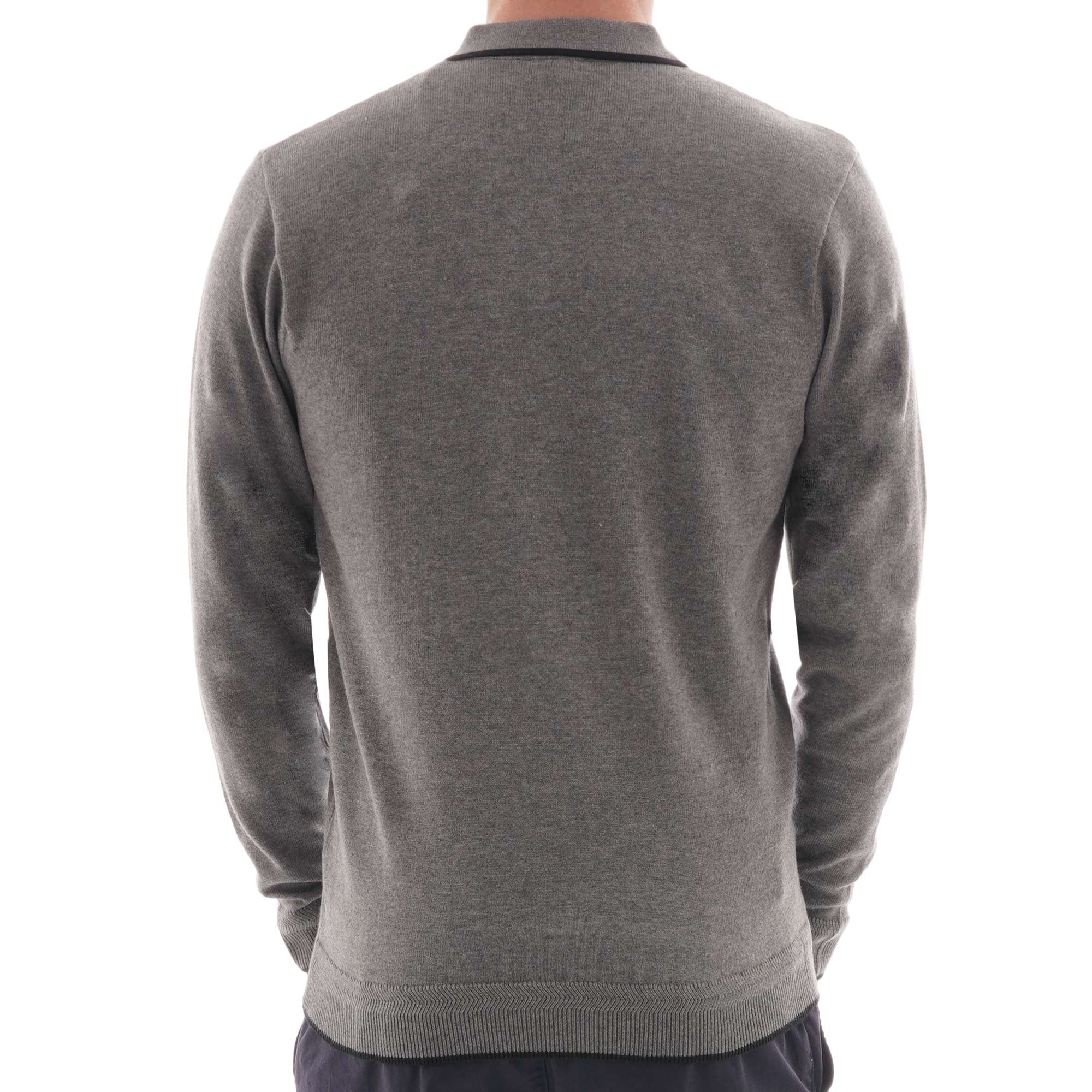 Gabicci Vintage Lineker Long Sleeved Polo - Grey