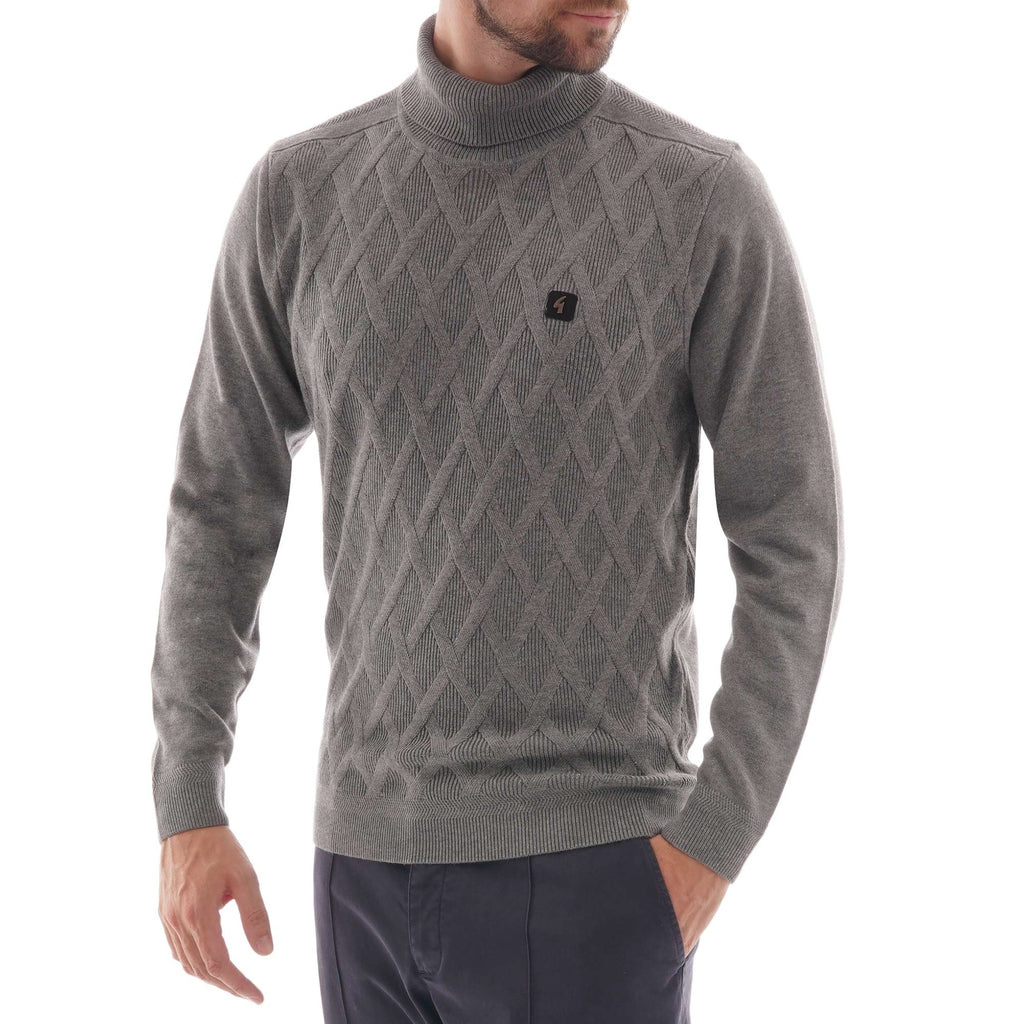 Gabicci Vintage Coaster Turtle neck Jumper - Grey