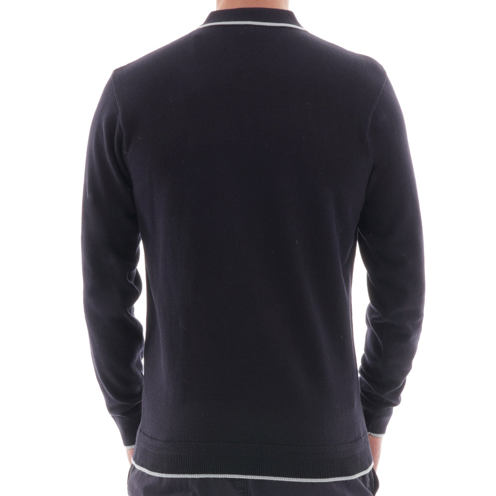 Gabicci Vintage Lineker Long Sleeved Polo - Navy