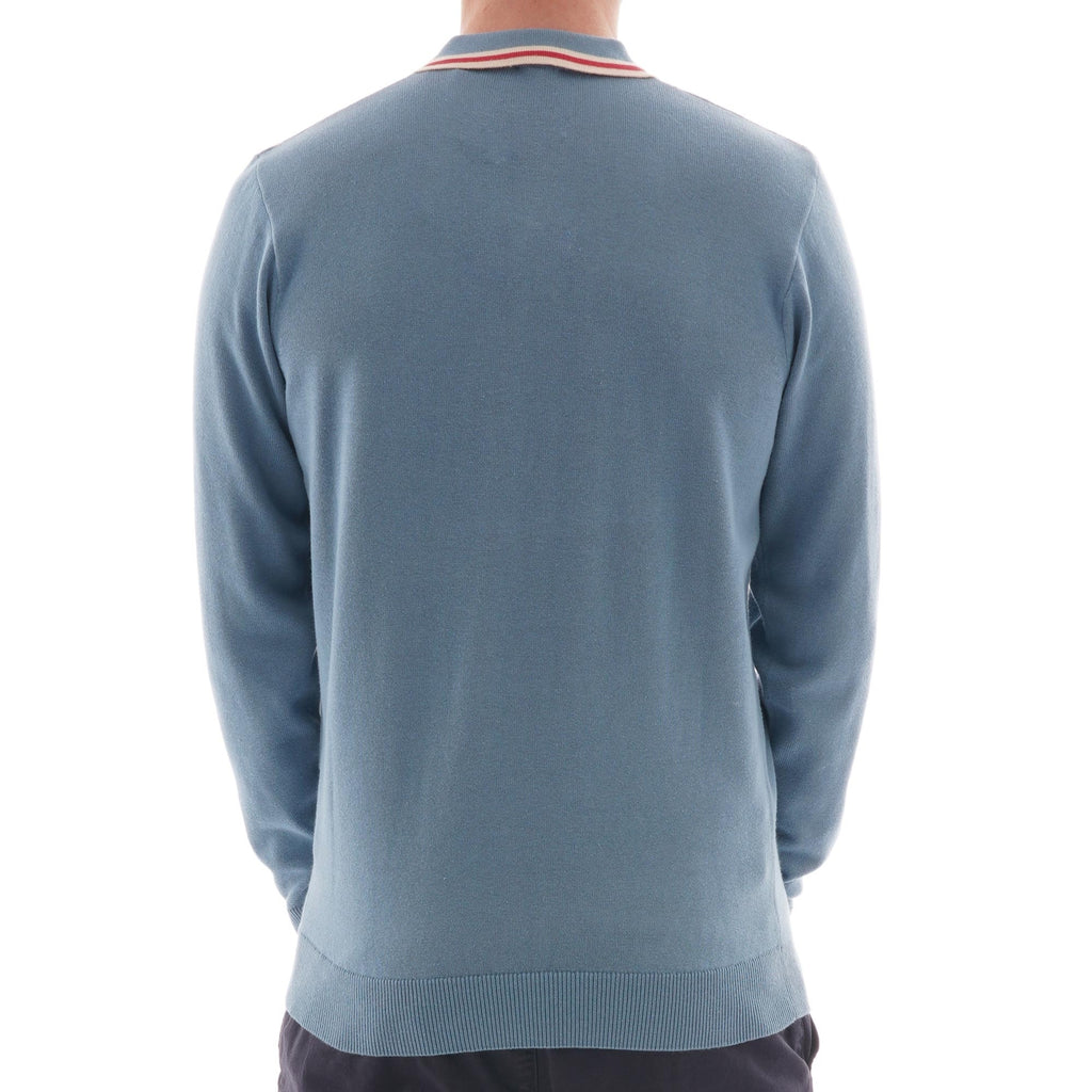 Gabicci Vintage Biome Knitted Polo Shirt - Cadet