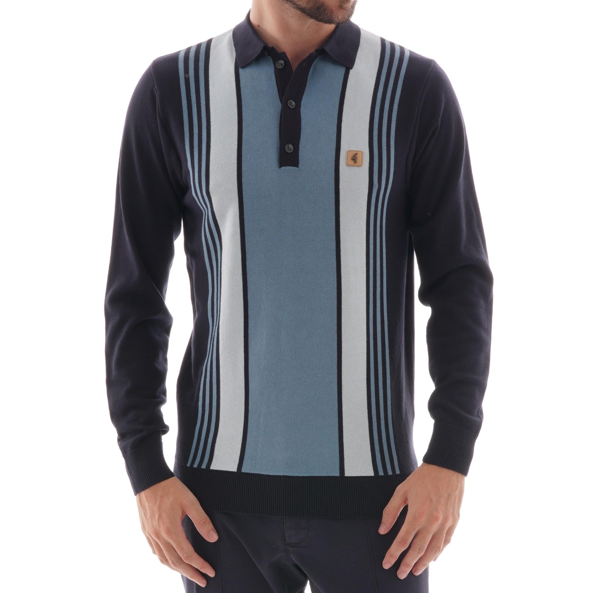 Gabicci Vintage Searle Knitted polo shirt - Navy
